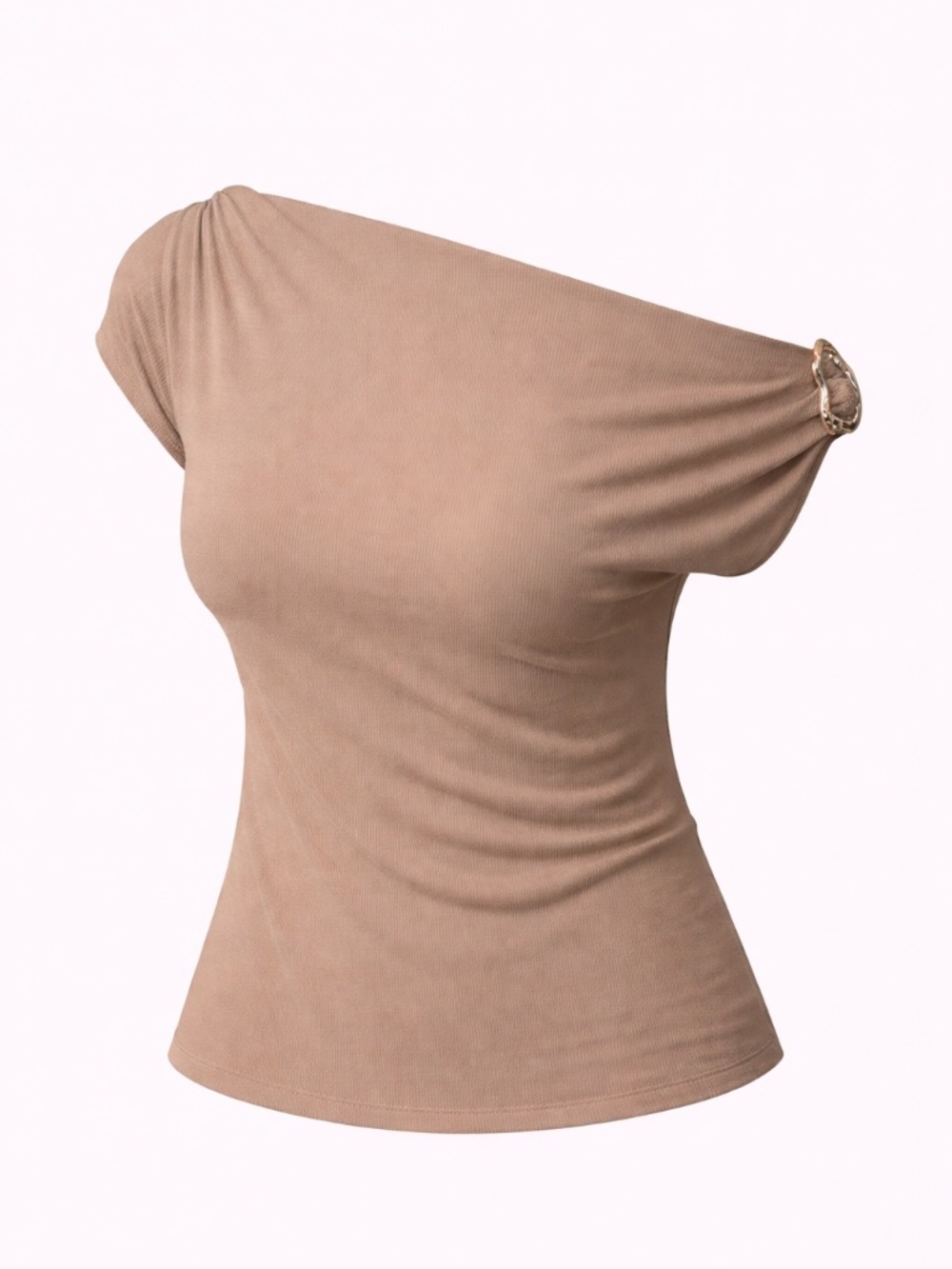 One-Shoulder Ruched Blouse - Picture 3 of 4